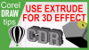 Using the extrude tool in CorelDraw