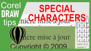 Inserting special characters in CorelDraw