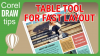 Use the table tool for fast layout in CorelDraw